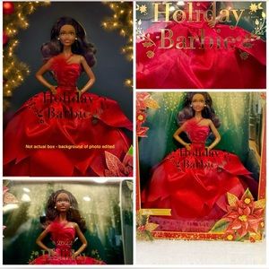 Barbie Signature 2022 Holiday Collector Doll Seasonal Gift African American New
